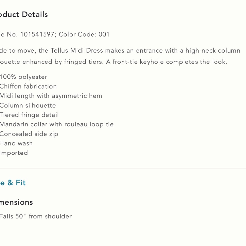 De La Vali Tellus Fringed Chiffon Midi Dress - Picture 5 of 5